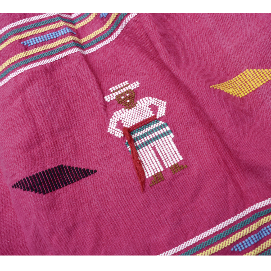 vintage BIG JAGUAR グアテマラ HANDWOVEN スカート コットン ピンク size.L 民族 メキシカン メキシコ ハンドメイド_画像5