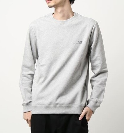 ☆新品 アーペーセー スウェット A.P.C. ロゴ スエット カットソー XS グレー SWEAT ITEM H-R 21PC_画像1