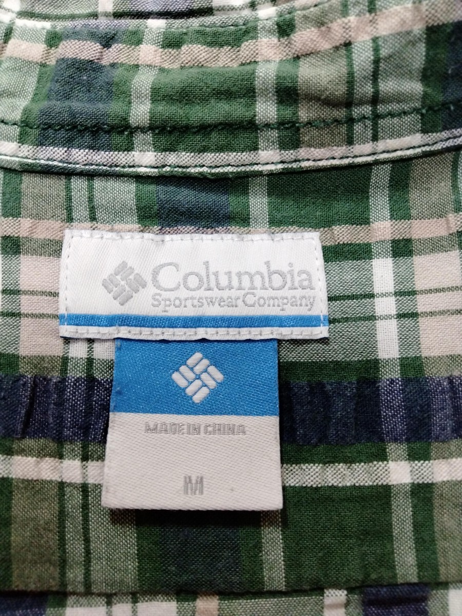 Columbia コロンビア 半袖チェックシャツ メンズ M