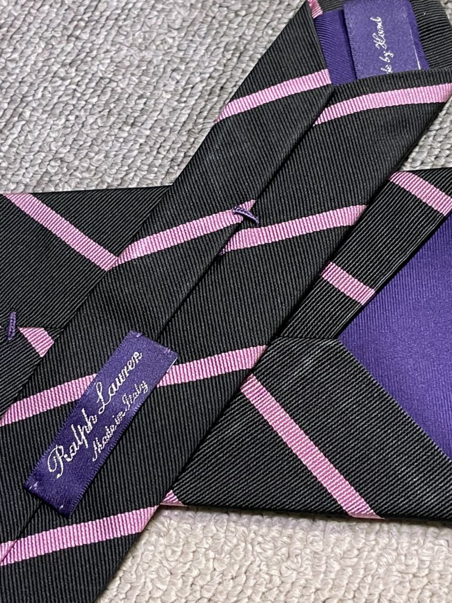  almost unused "Ralph Lauren purple label" Ralph Lauren purple lable stripe brand necktie 111198