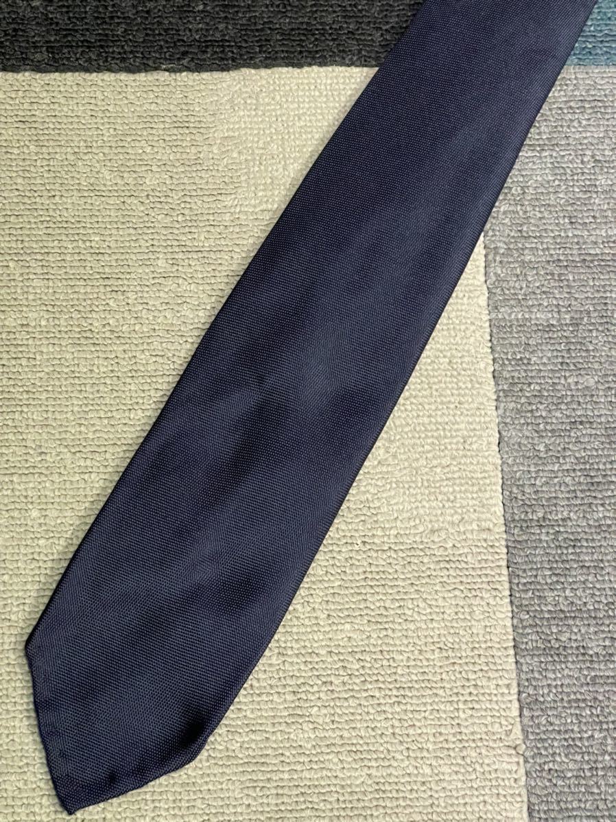  редкость .. почти не использовался "Calabrese Napoli"kala пятно -ze тонкий темно-синий solid venti due piege(22.) бренд галстук 111409