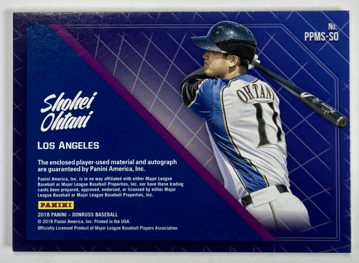 【25枚限定】大谷翔平直筆ルーキーサイン実使用パッチ 2018 Donruss Promising Pros Materials Signatures Gold RC Patch Auto_画像2