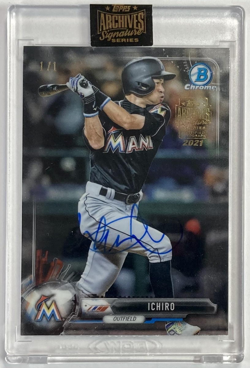 【1/1枚限定】イチロー直書書きサイン 2021 Topps Archives Signature Series Buy-back Auto (2017 Bowman Chrome)