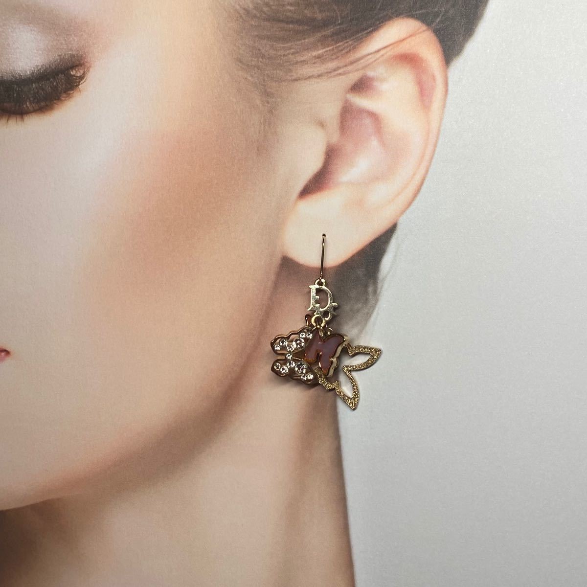 良品/Dior/ディオール ロゴ/バタフライ/ピアス/シェル/ライン 良品/Dior/ディオール ロゴ/バタフライ/ピアス/シェル/ライン