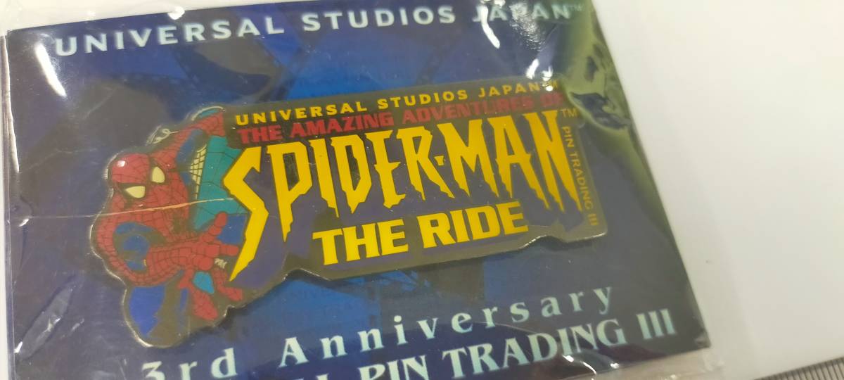 USJ 3 anniversary commemoration pin bachi Spider-Man universal Studio Japan pin badge collection 
