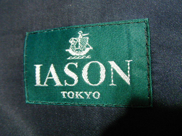 sue1428 LASON TOKYO メンズ ■ シングルスーツ ■ ダークネイビー ２つボタンジャケット ノータックパンツ 無地 毛100％_画像9