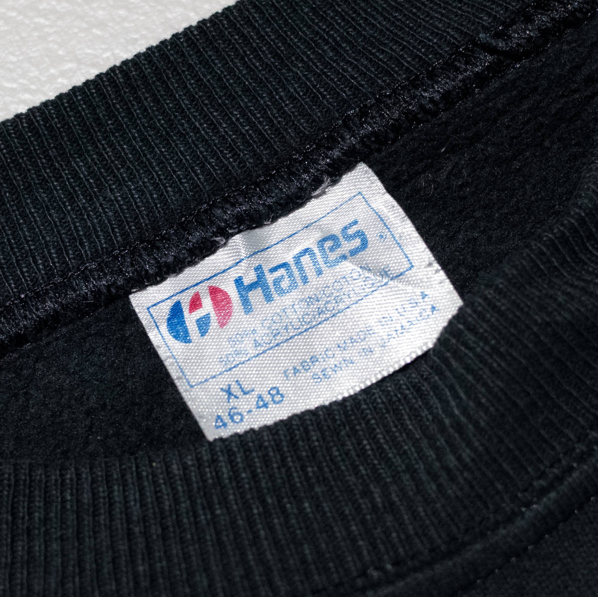 XL / 80’s Hanes ヘインズ 青タグ USA生地 ジャマイカ製 COLORADO 雪 結晶 黒 ブラック 冬 80年代 スウェット ラグラン メンズ レディース