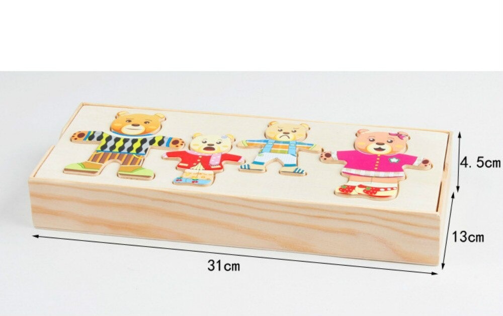 72個　ウサギ　クマ　変更ジグソーパズル　木のおもちゃ　教育　　おもちゃ　子供　ギフト　A2858_画像6