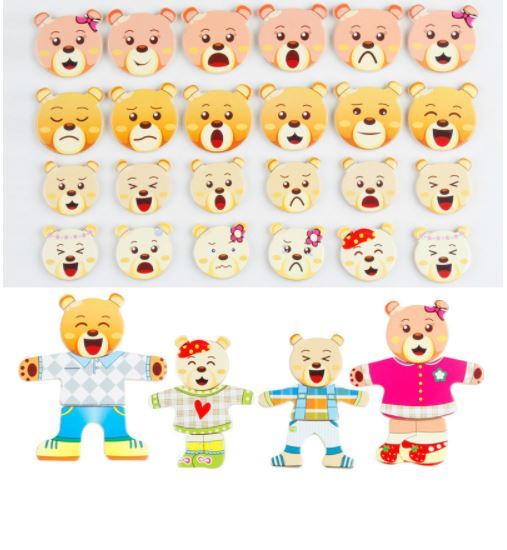 72個　ウサギ　クマ　変更ジグソーパズル　木のおもちゃ　教育　　おもちゃ　子供　ギフト　A2858_画像7