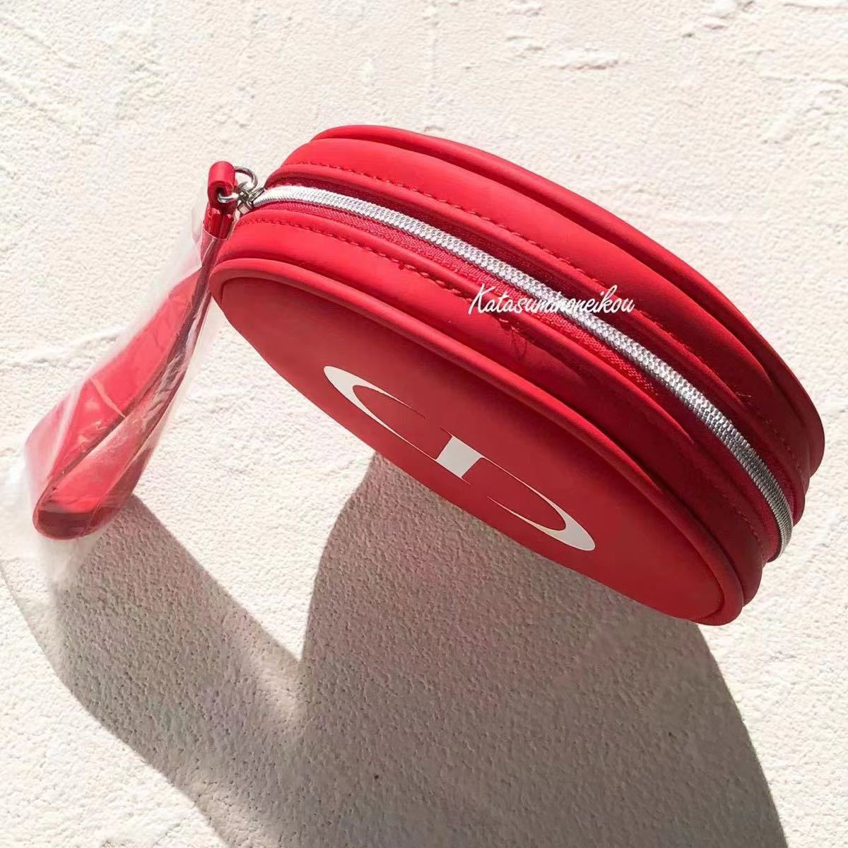 ディオール Dior ノベルティ 丸型ポーチ レッド 正規品 外箱なし ディオール Dior ノベルティ 丸型ポーチ レッド 正規品 外箱なし