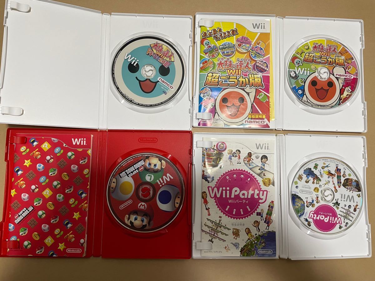 Wii本体、コントローラー、接続ケーブル一式、ソフト11本セット【バラ売り不可】 WiiU
