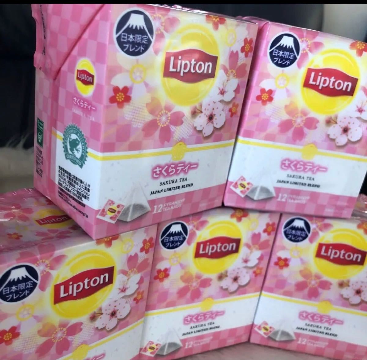 Lipton 日本限定ブレンド 限定 さくらティー  限定デザイン リプトン チェリーブロッサム レア 60袋 5箱