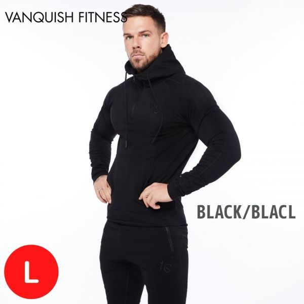 新品Vanquish Fitness バンキッシュ Lサイズ ECLIPSE ブラック PULLOVER HOODIE パーカー 筋トレ フィジーク  ボディービル スポーツウエア