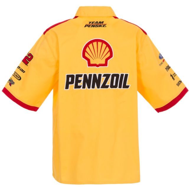 BE18)NASCAR LOEY LOGANO[SHELL/PENNZOIL] ピットコックシャツ/黄色/M/大きいサイズ/USサイズ_画像2