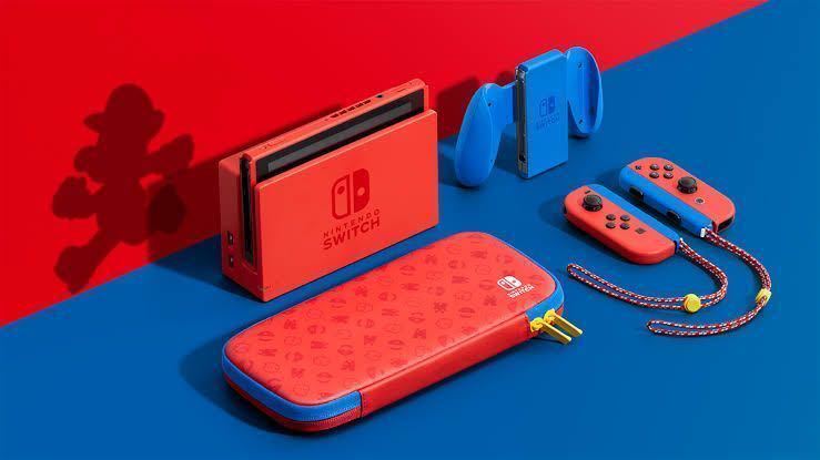 Nintendo Switch 本体 マリオレッド × ブルー ケース セット 任天堂 スイッチ amazon 限定 輸送箱 35周年 新品 送料 無料