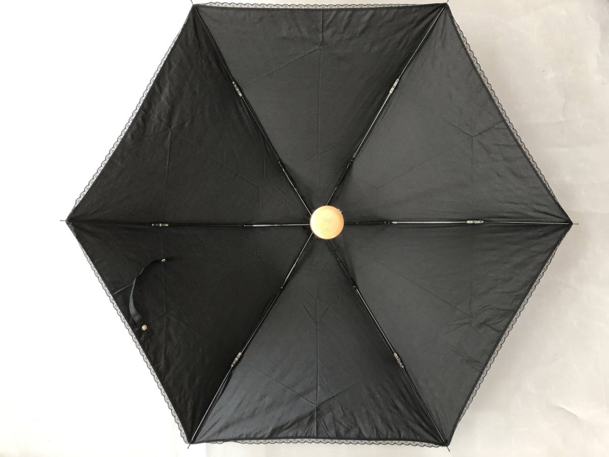 晴雨兼用傘　日傘　雨傘　花柄レース折たたみ傘　新品　黒_画像3