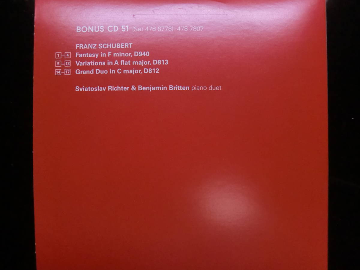 シューベルト： 幻想曲ヘ短調 、 創作主題による8つの変奏曲 、 グラン・デュオ・ソナタ 　リヒテル　ブリテン_画像2