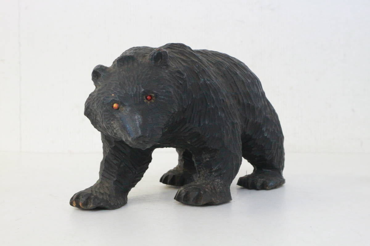 木彫り熊 アイヌの木彫 ガラス目 | monsterdog.com.br