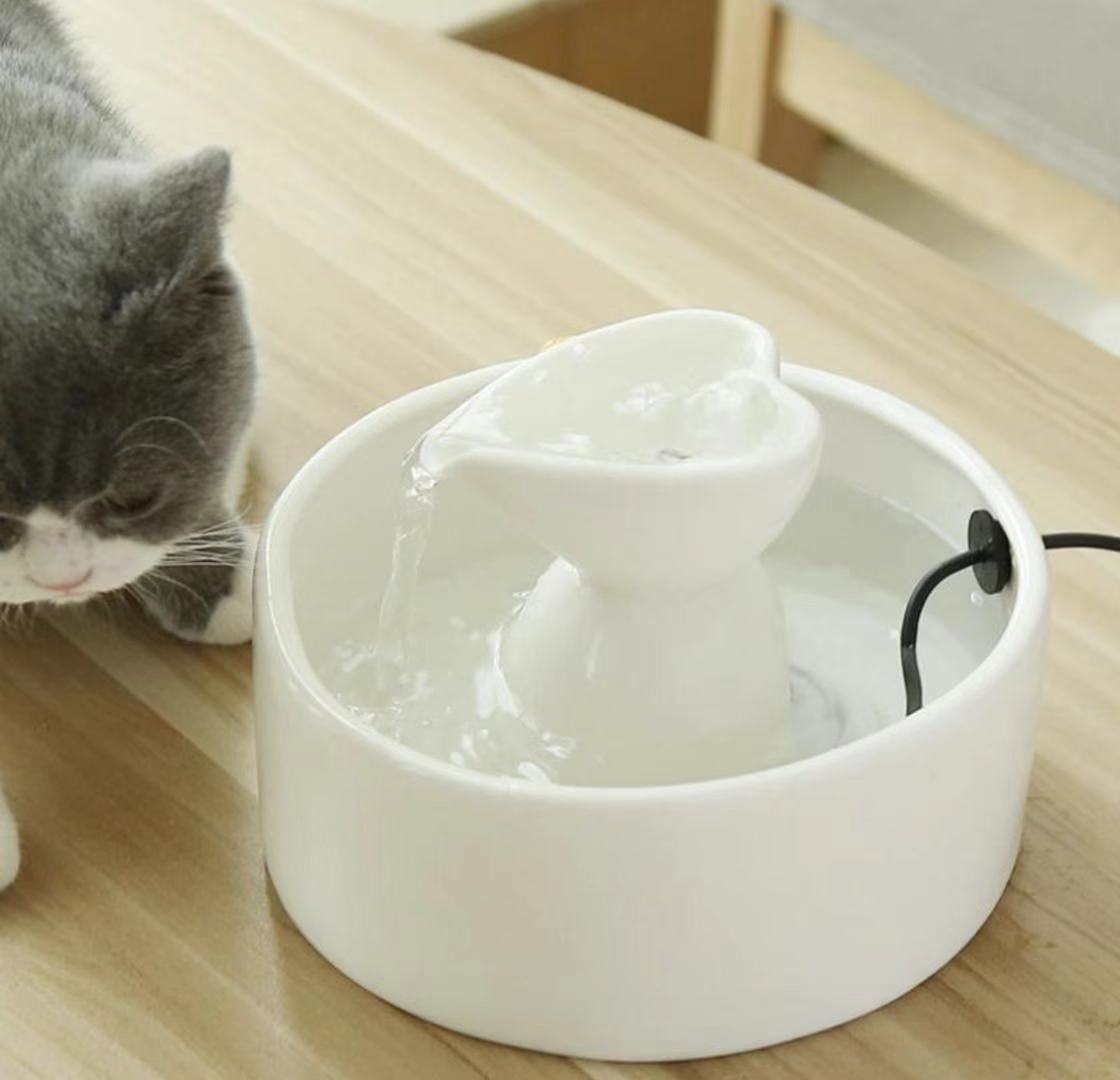  automatic waterer water .. vessel electric pet waterer / circulation type automatic drink fountain ceramics quiet sound activated charcoal filter cat dog small animals for ceramics pet accessories clean travel 