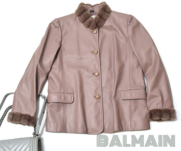 BALMAIN レザージャケット ラムレザー 羊革 コート 11 レディース BALMAIN レザージャケット ラムレザー 羊革 コート 11 レディース