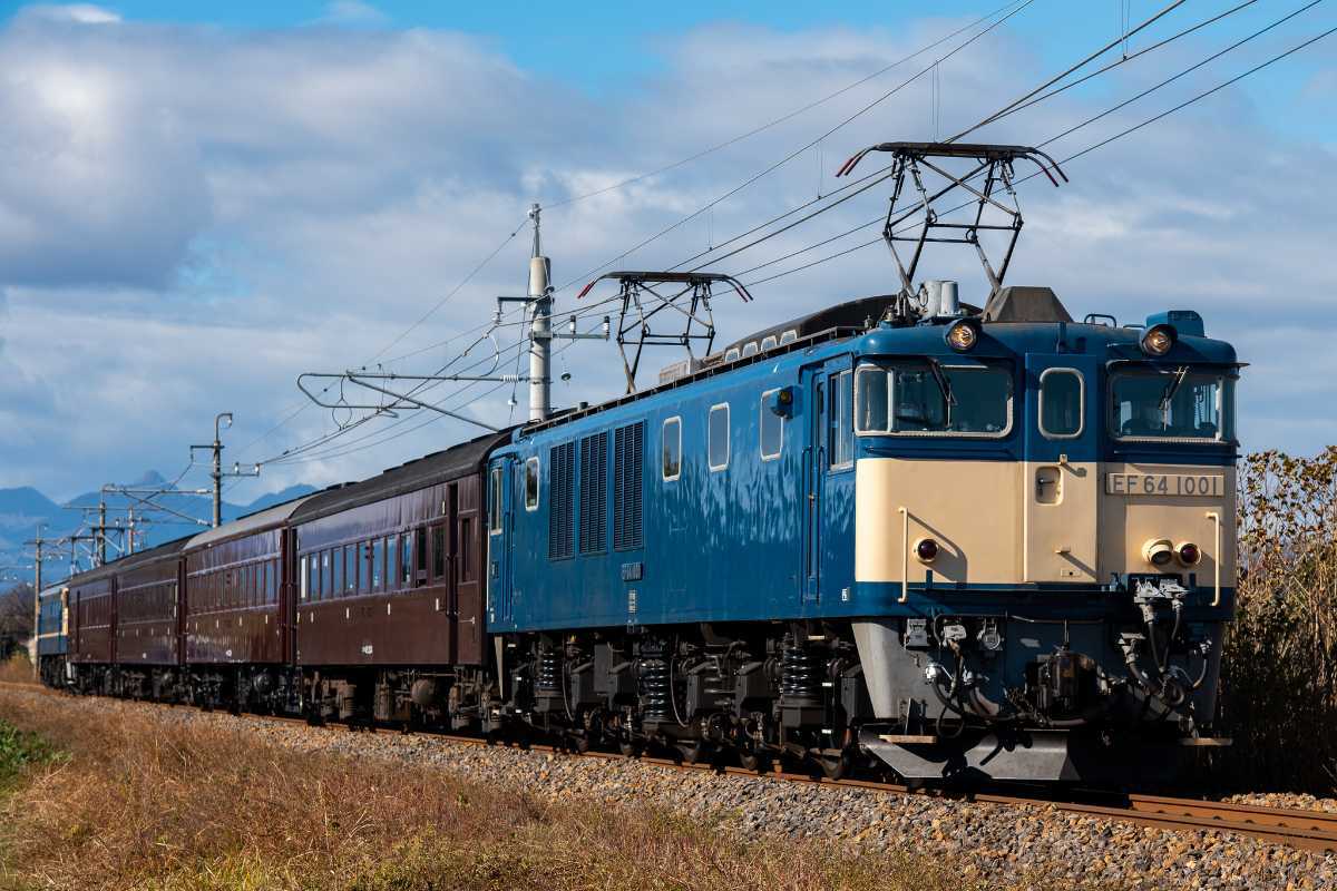 鉄道 デジ 写真 画像 両毛線 団臨 EF64-1001 EF65-501 旧型客車 3_画像1