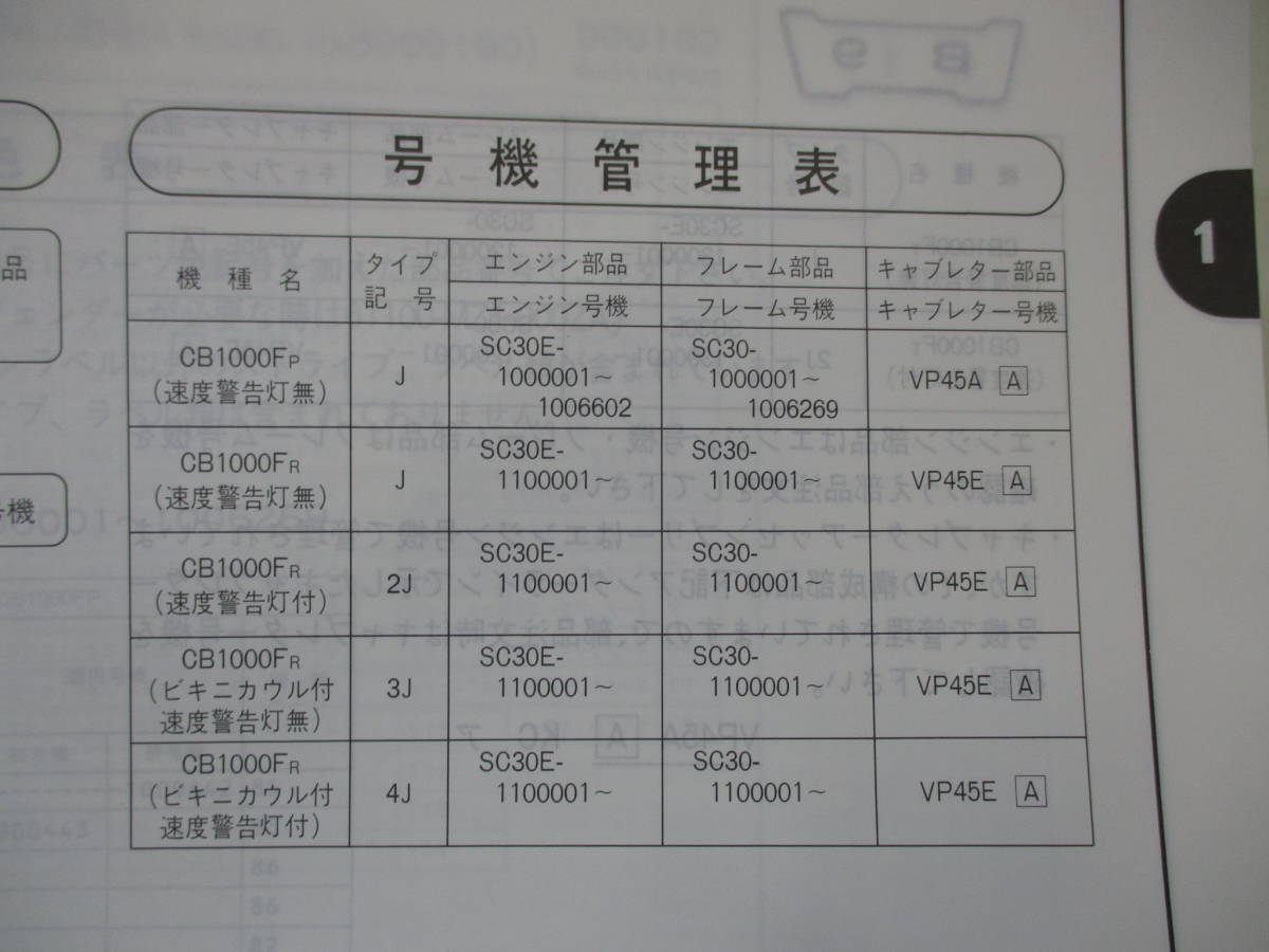 H-364 HONDA ホンダ CB1000 SUPER FOUR CB1000 SUPER FOUR T2 SC30 パーツリスト 4版 平成7年12月 発行 中古_画像9