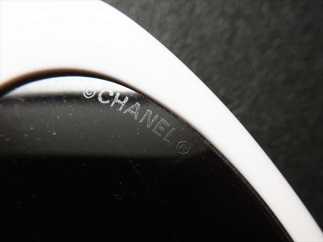 美品 CHANEL シャネル サングラス ココマーク アイコンモチーフ レディース 5123 白 黒 ホワイト×ブラック