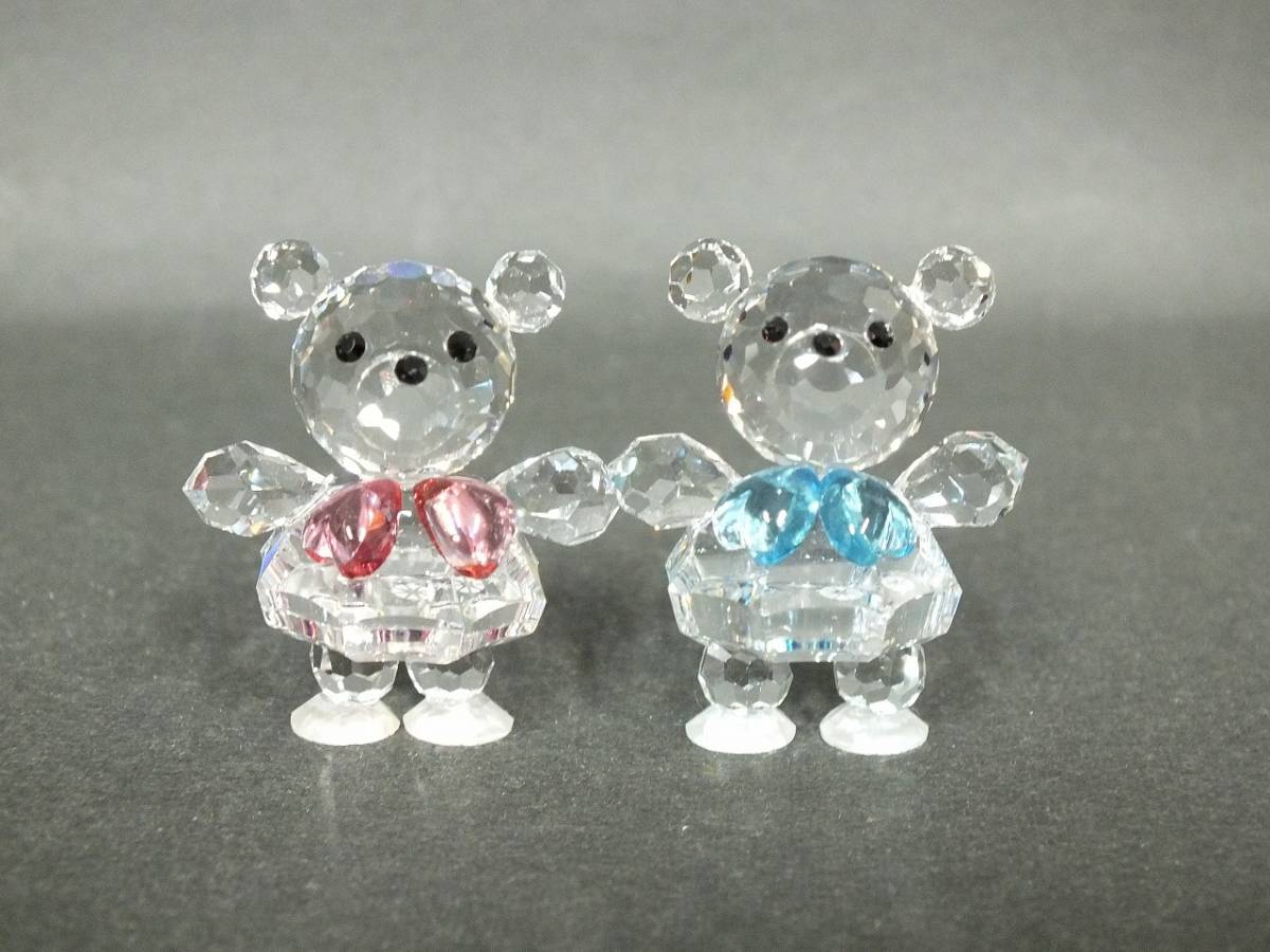 〇PRECIOSA プレシオサ クリスタルガラス ベビーベア Baby Bear 0615 83(BLUE)+0615 90(PINK)CRYSTAL ガラス細工 置物 インテリア小物_画像3