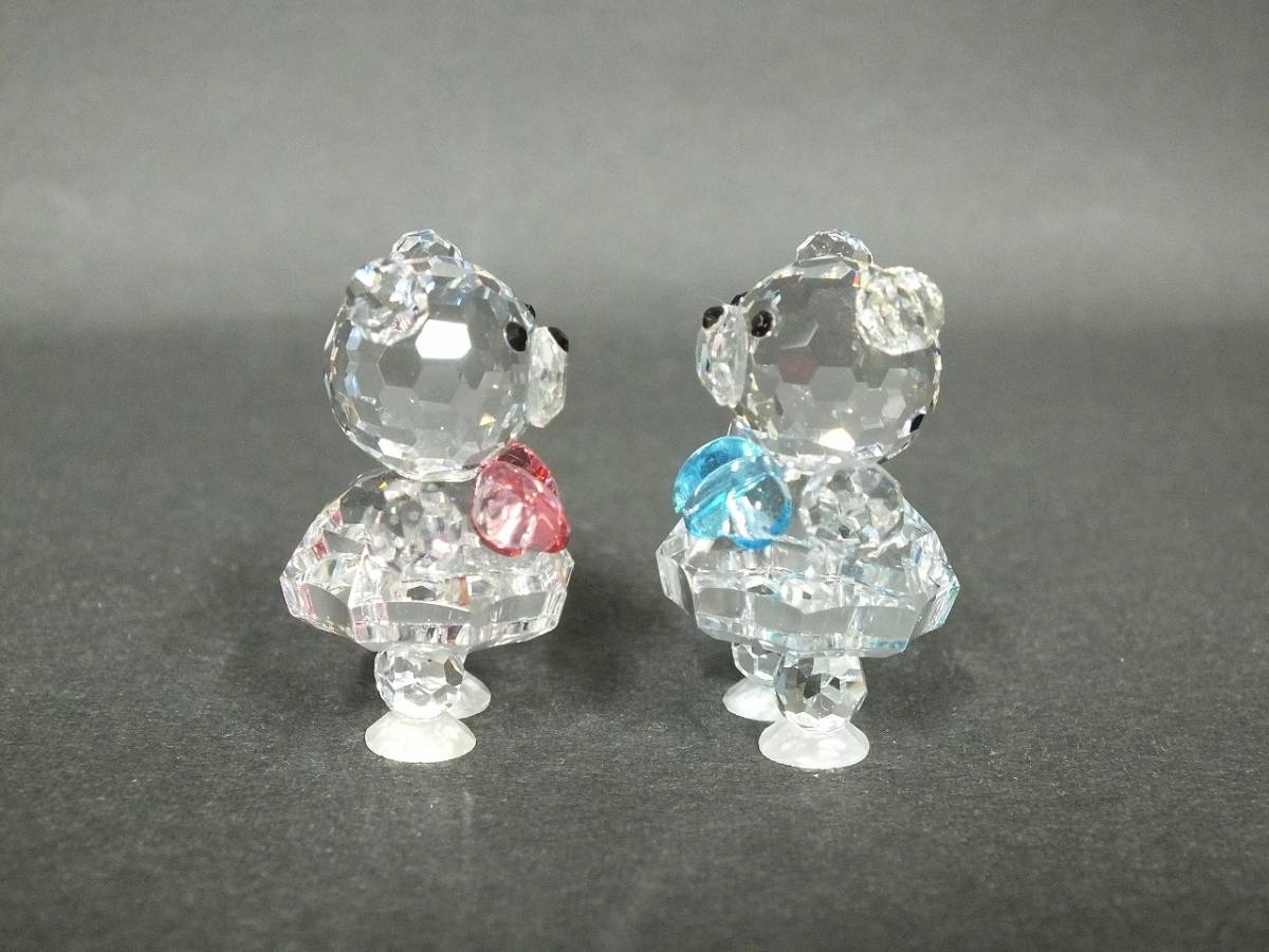 〇PRECIOSA プレシオサ クリスタルガラス ベビーベア Baby Bear 0615 83(BLUE)+0615 90(PINK)CRYSTAL ガラス細工 置物 インテリア小物_画像5