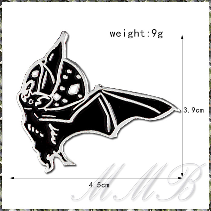 [BROOCH] Lapel Pin 月とコウモリ ブラック バット ピン バッジ メタル ブローチ ジャケット スーツ 襟 PINS_画像4