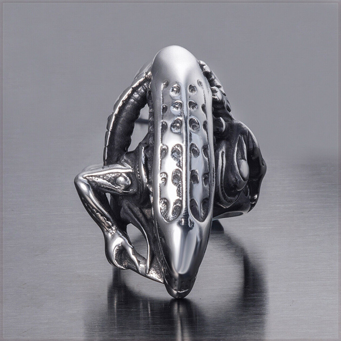 [RING] 316L Stainless Steel H R GIGER ALIEN ギーガー エイリアン モチーフ ハイクオリティ ステンレス リング 27号 【送料無料】_画像5