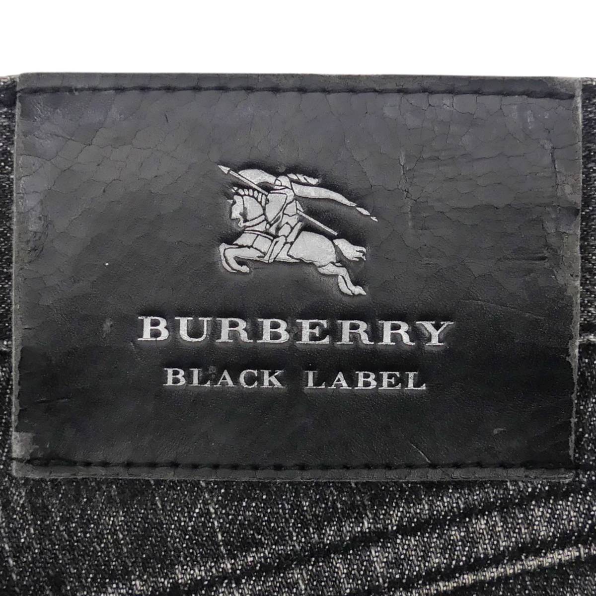 即決★BURBERRY BLACK LABEL★W30位 ジーンズ 廃版 バーバリーブラックレーベル メンズ 76 デニム ブラック 三陽商会正規 ナイト刺繍