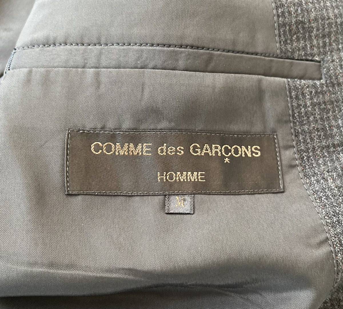 幻 希少 名作 未使用品 COMME des GARCONS HOMME AD1997 ツイード チェック セットアップ スーツ M ネイビー コムデギャルソン オム 97AW_画像9