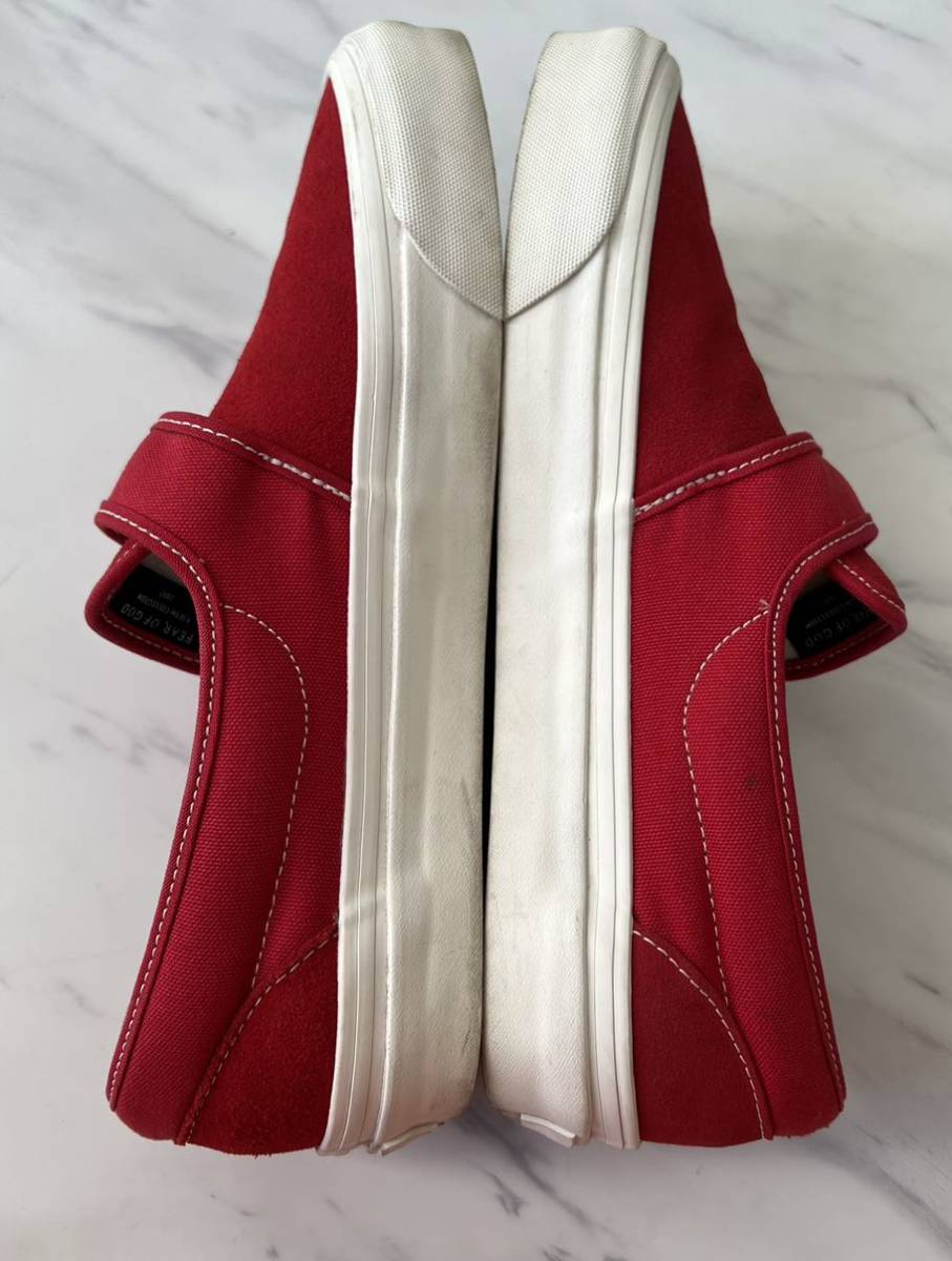 超 美品 希少 Fear of God デザイナー jerry lorenzo 着用 スウェード スリッポン US9.5 27.5cm レッド VANS Slip On 47 DX Collection 2の画像8