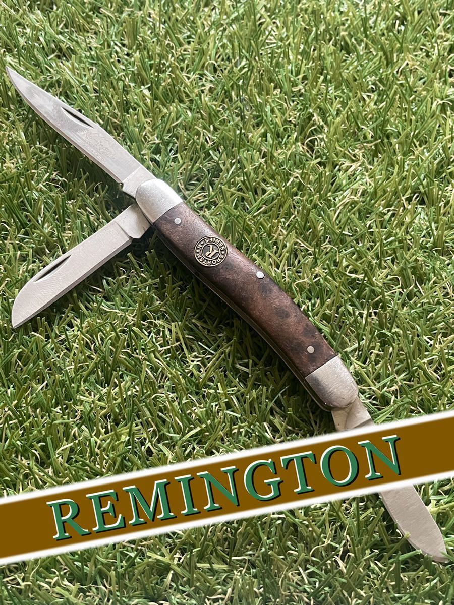 REMINGTON #006 Folding Knife ３枚刃　木製ハンドル　レミントン　フォールディングナイフ