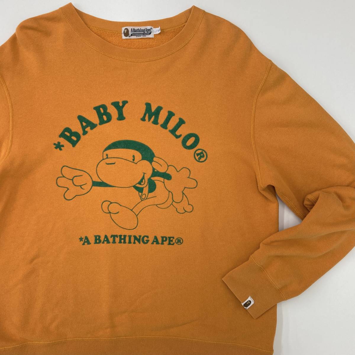【美品】BAPE BABY MILO スウェット オレンジ ウォッシュ加工 L Yahoo!オークション - A BATHING APE BABY MILO スウェット