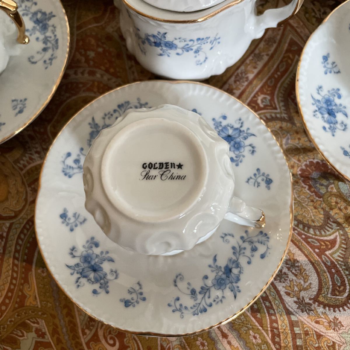 昭和レトロ GOLDEN STAR CHINA カップ&ソーサー 5客|Yahoo 昭和レトロ GOLDEN STAR CHINA カップ&ソーサー 5客|Yahoo