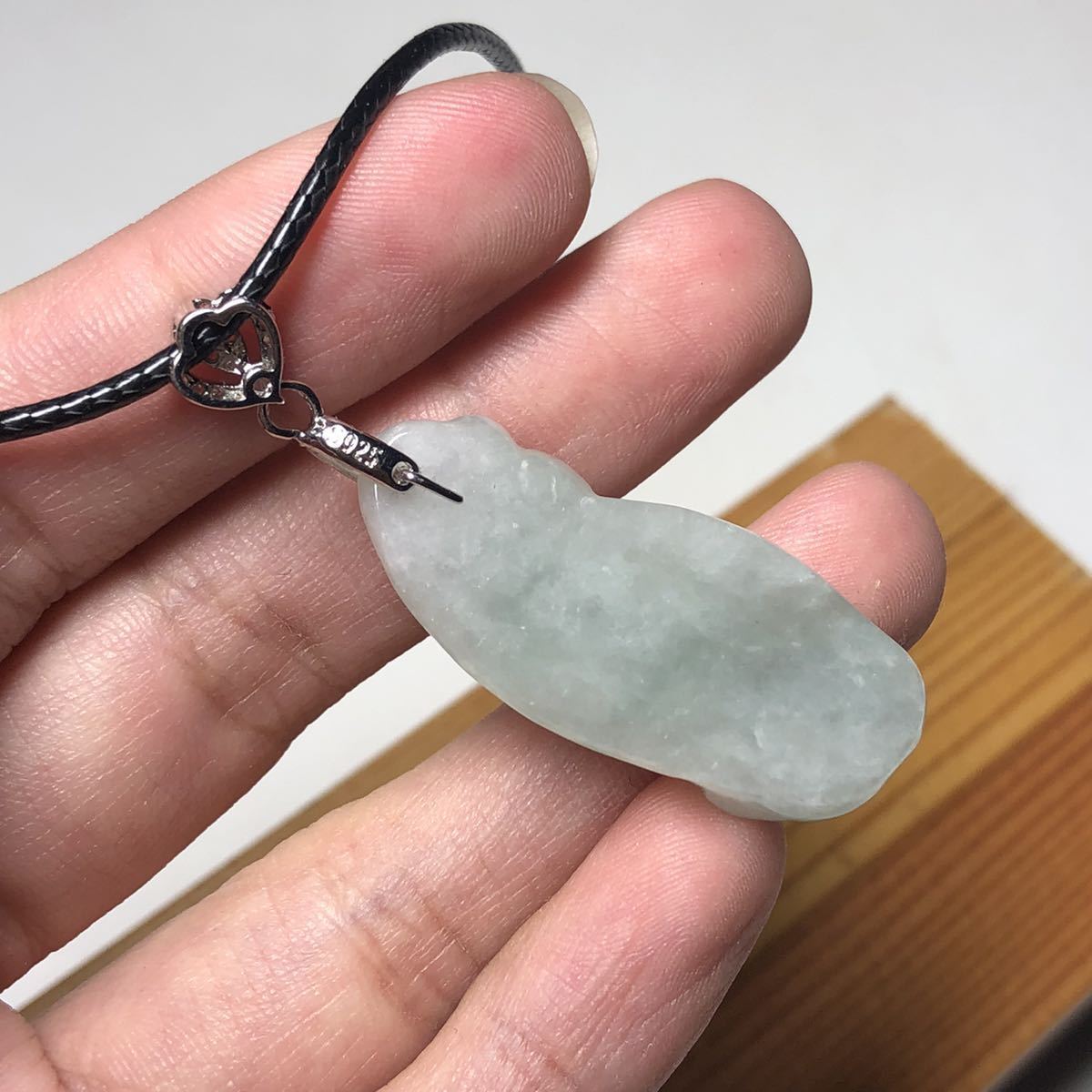 No2580 A貨 ヒスイ 翡翠 ダイヤモンドペンダントトップ k18 新品非売品