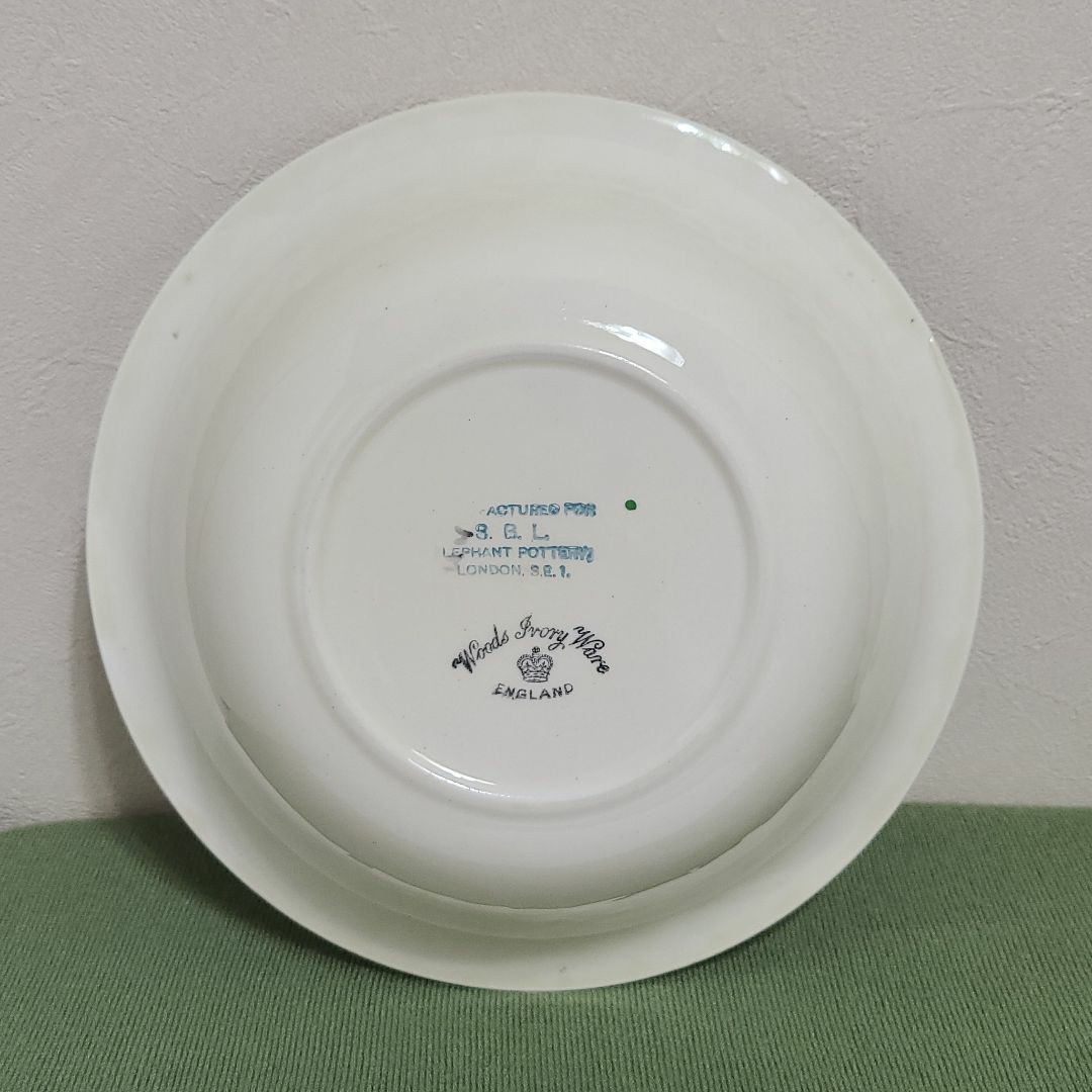 英国 アンティーク 1930年代 woods IVORY ware 深めボウル皿