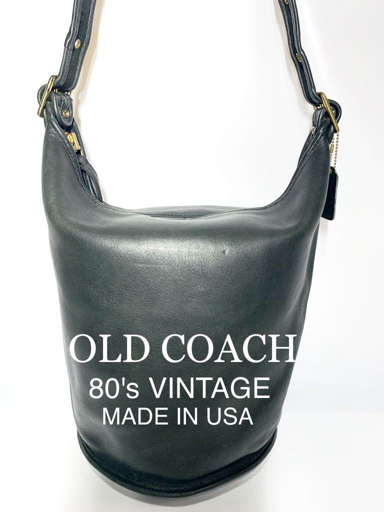 希少色！OLD COACH 80年代ビンテージ TALONジッパー使用 バケツトート MADE IN USA グリーンシャドウ 緑 オールドコーチ トートバッグ 鞄_画像1