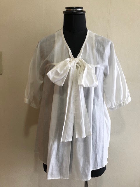 * new goods theory ryuks soft ribbon blouse 38* white 