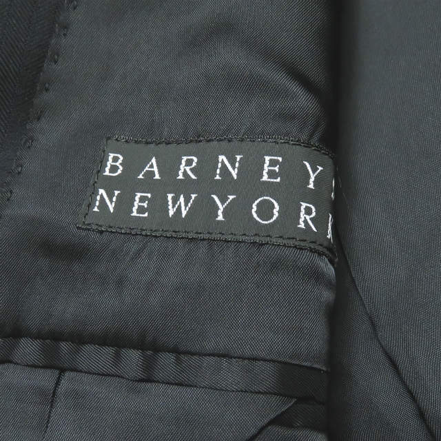 BARNEYS NEWYORK シャドーストライプ2Bテーラードジャケット＆ノータックスラックス 44 ブラック スーツ セットアップ ☆☆mc55690_画像6