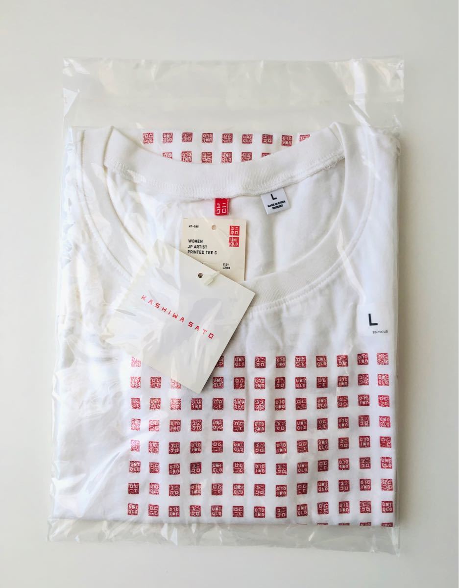 ユニクロ NY店で購入！レディース 白Tシャツ Lサイズ 佐藤可士和デザイン タグ付き 未着用