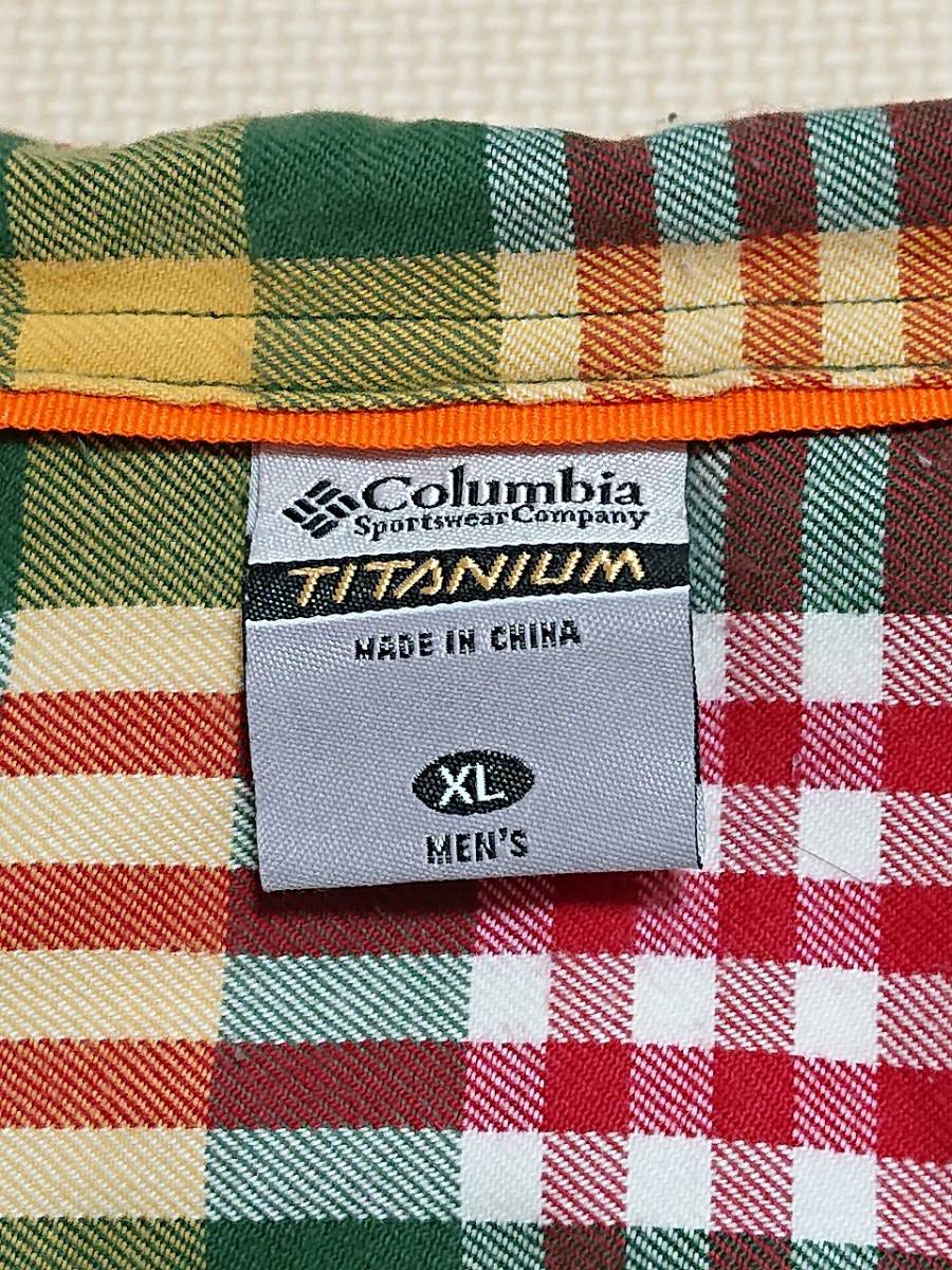美品 Columbia コロンビア ネルシャツ ダブルポケット チェックシャツ ゆったりサイズ メンズ SIZE：XL_画像6