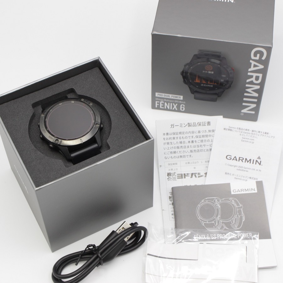 [ beautiful goods ]Garmin fenix 6 Pro Dual Power Slate Gray DLC/Black 010-02410-45 smart watch Garmin body 