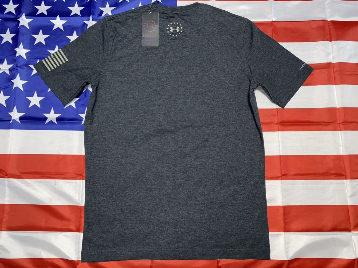 made in USA 新品未使用品タグ付き　UNDER ARMOUR support the troops heat gear DRI Tシャツ　Mサイズ　ダークグレー_画像7