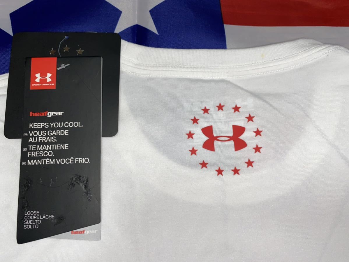 新品未使用タグ付き　made in USA UNDER ARMOUR proud to be heat gear コットンTシャツ Mサイズ　ホワイト_画像6