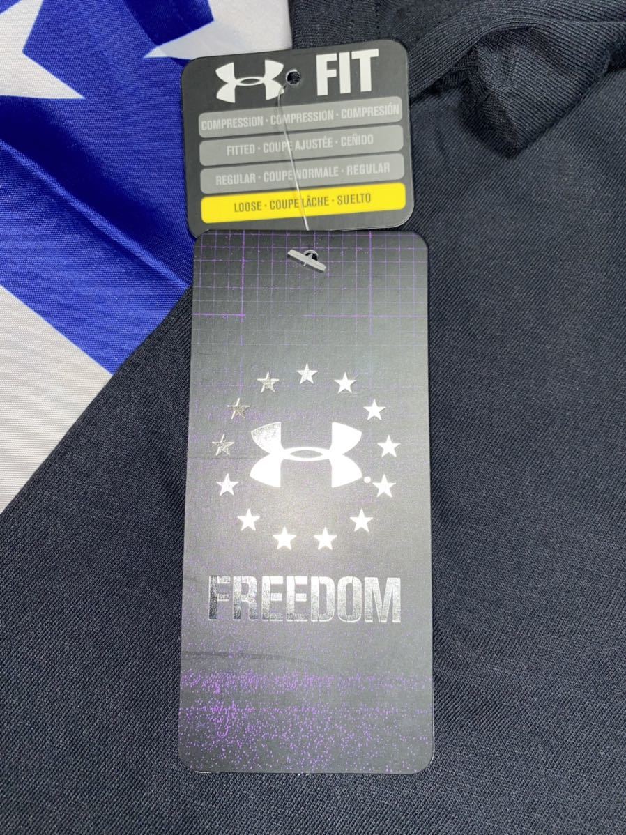 新品未使用品タグ付き　made in USA UNDER ARMOUR heat gear DRI Tシャツ　Lサイズ　ブラック_画像8