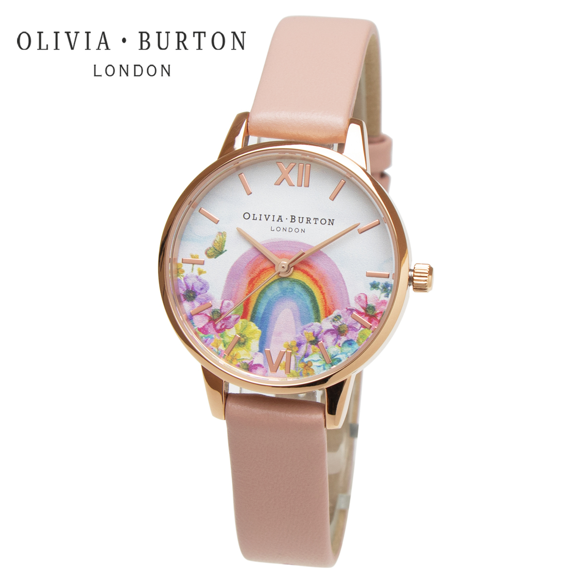 オリビアバートン OLIVIA BURTON 腕時計 Rainbow of Hope フラワー 花柄 レディース 女性 OB16RB29 ピンクゴールド 革 midi 30mm レザー_画像1