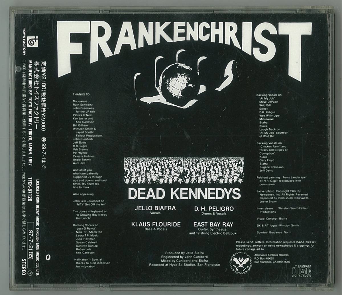 DEAD KENNEDYS　デッド・ケネディーズ ／ フランケンクライスト　 国内ＣＤ帯付　　検キー MISFITS RAMONES BAD BRAINS BLACK FLAG_画像2